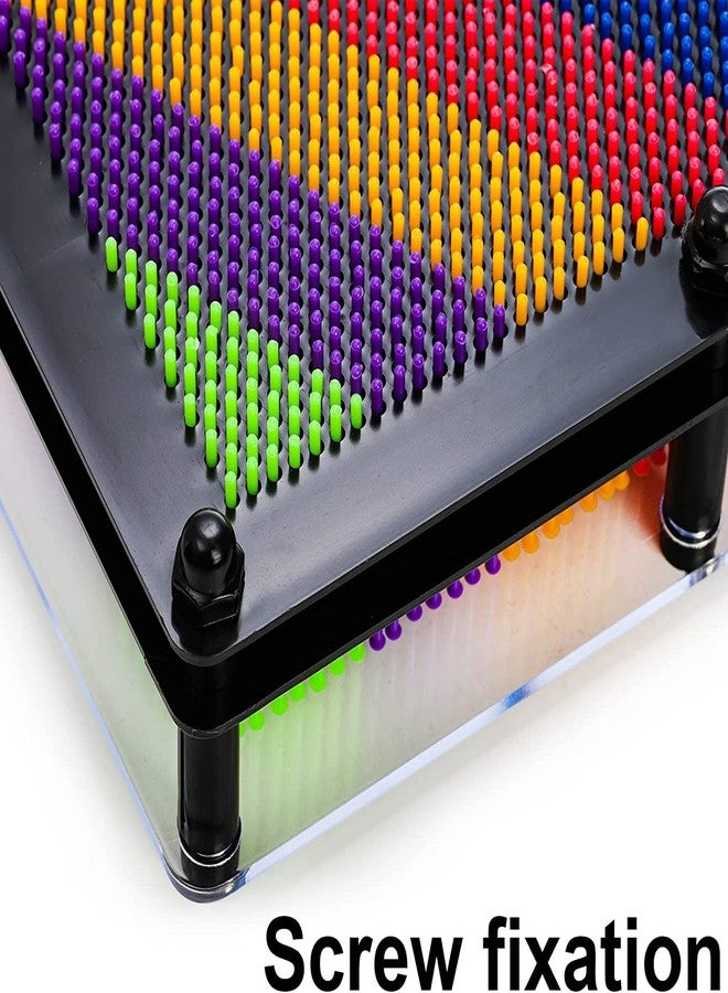 Hacaroa 3 Pack 3D Pin Art Toy, Rainbow Plastic Pin Art Board Sensory Sculpture Toy, Pin Impression Hand Mold Needle Toy for Kids, Adults, Home, Office Decoration, 3 Sizes - Image 4
